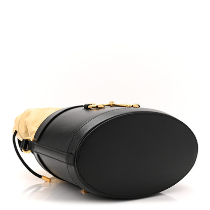 Gucci Azalea Sakai Be Green Calfskin Horsebit 1955 Drawstring Bucket Bag Black Butter 4 of 10