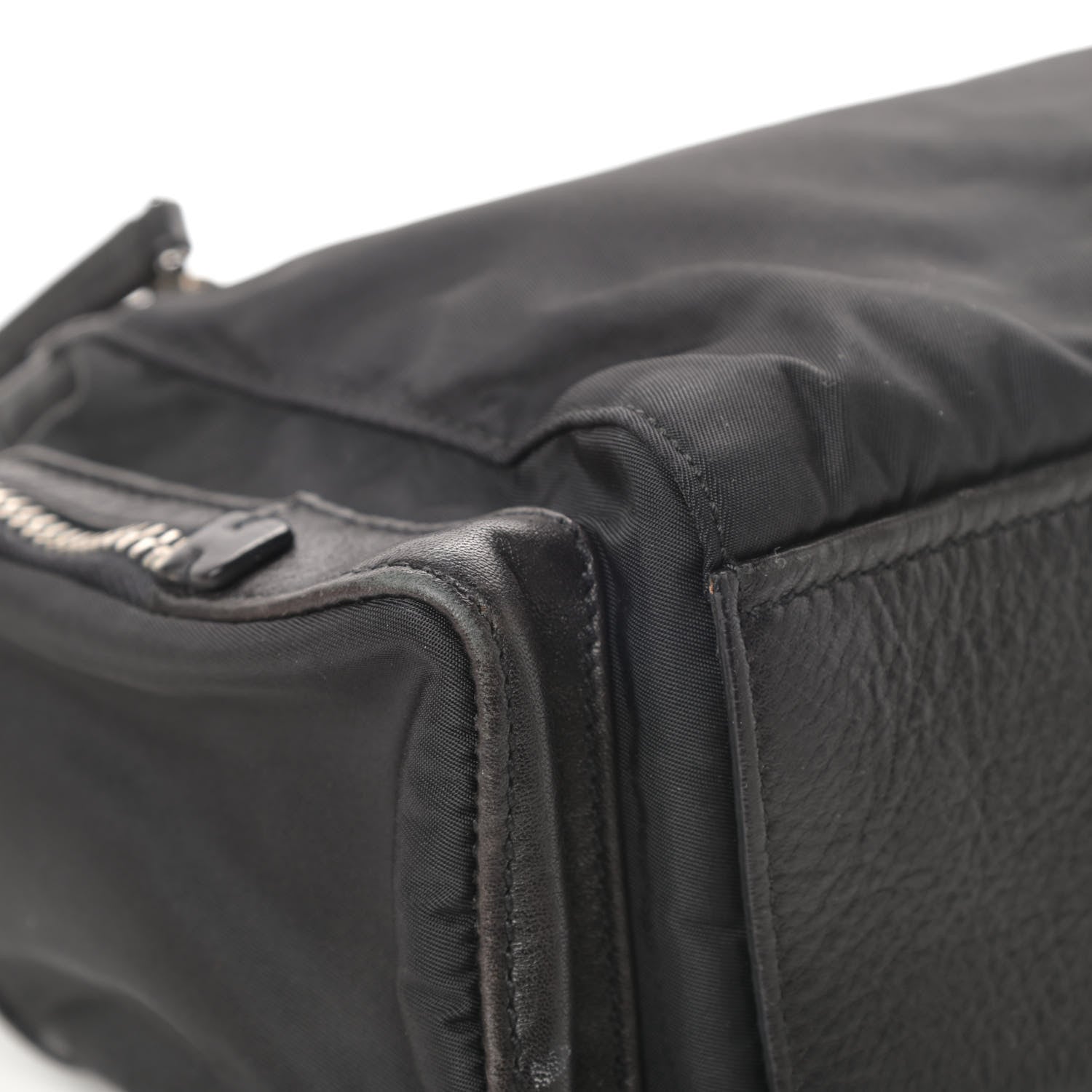 Prada Soft Calfskin Tessuto Nylon Shoulder Bag Black 12 of 16