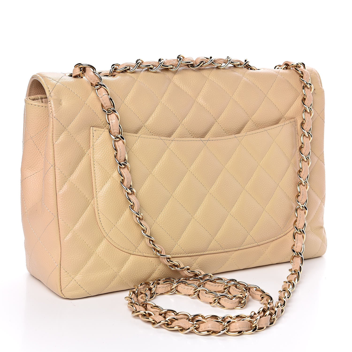 Chanel Caviar Quilted Jumbo Single Flap Beige Clair 3 of 10