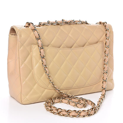 Chanel Caviar Quilted Jumbo Single Flap Beige Clair 3 of 10
