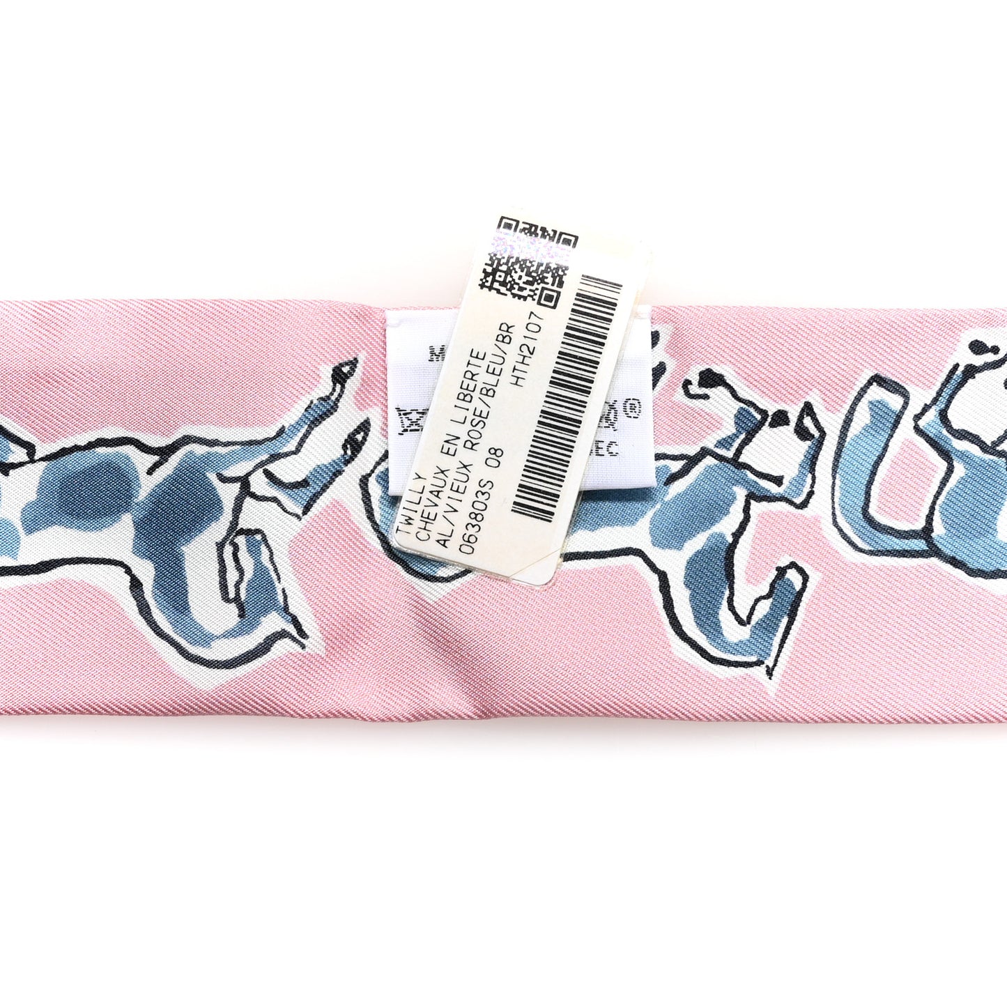 Silk Chevaux en Liberte Twilly Vieux Rose Bleu