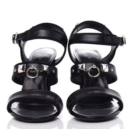 Hermes Calfskin Grosgrain Osmose Sandals 37 Black 2 of 10