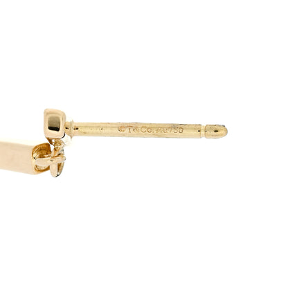 Tiffany 18K Yellow Gold Diamond T Bar Earrings 4 of 5