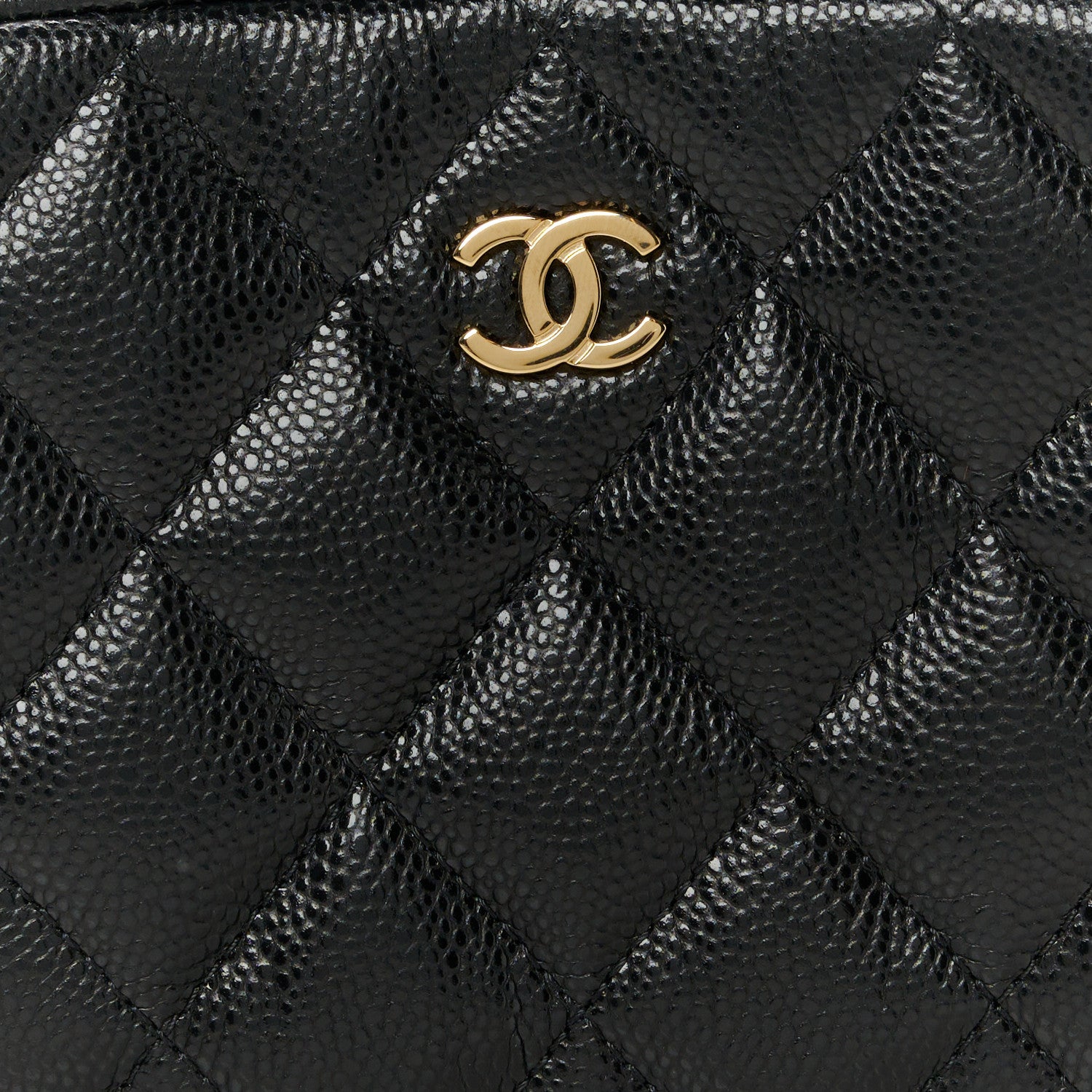Chanel Caviar Quilted Small Curvy Pouch Cosmetic Case Black 8 of 9