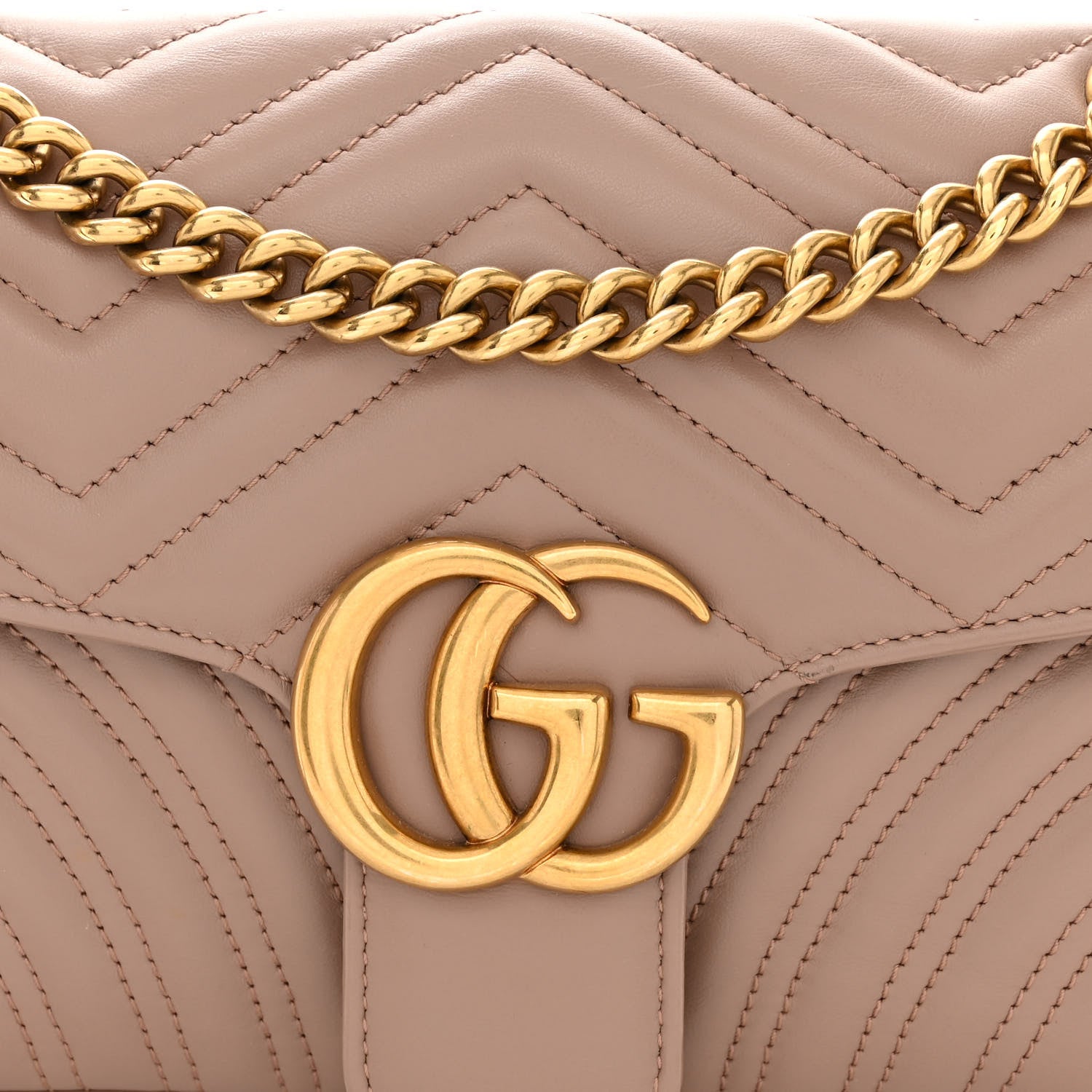Gucci Calfskin Matelasse Small GG Marmont Shoulder Bag Porcelain Rose 8 of 10