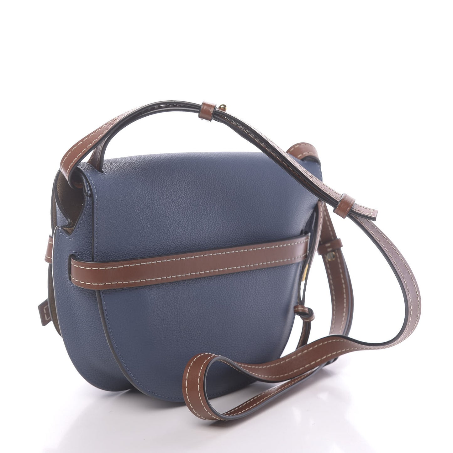 Grained Calfskin Small Gate Crossbody Bag Varsity Pecan