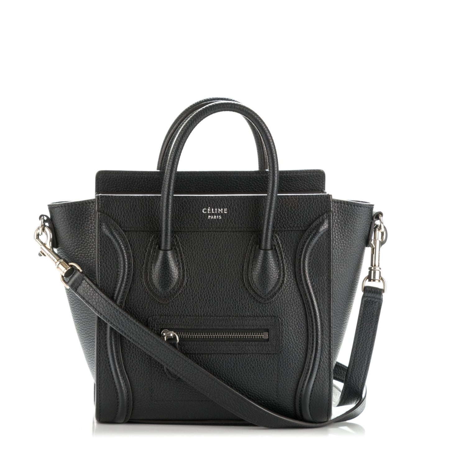 Drummed Calfskin Nano Luggage Black