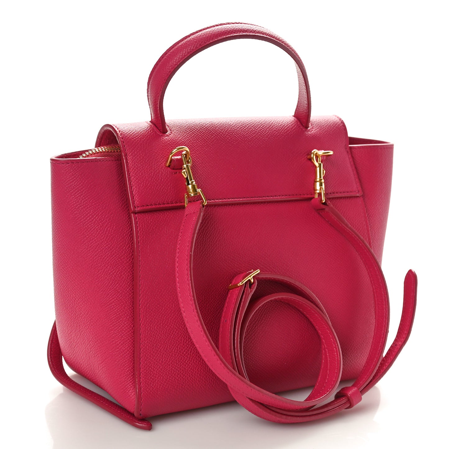 Grained Calfskin Nano Belt Bag Raspberry