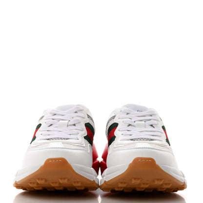 Gucci Lavaredo Eco Fabric Mesh Web Womens Rhyton Reflective Sneakers 36 Great White Green Red Silver 2 of 8