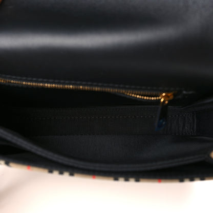 Burberry Smooth Calfskin 1983 Knight Check Link Shoulder Bag Black 4 of 7