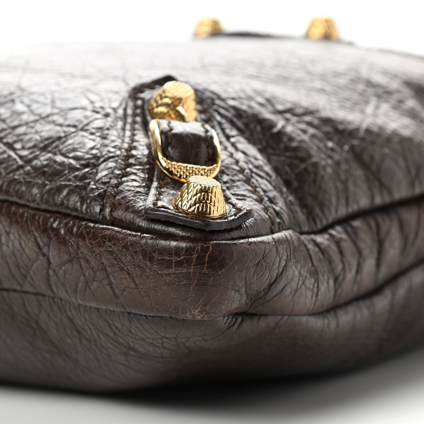Agneau Giant 12 Gold Hardware Flat Crossbody Charbon