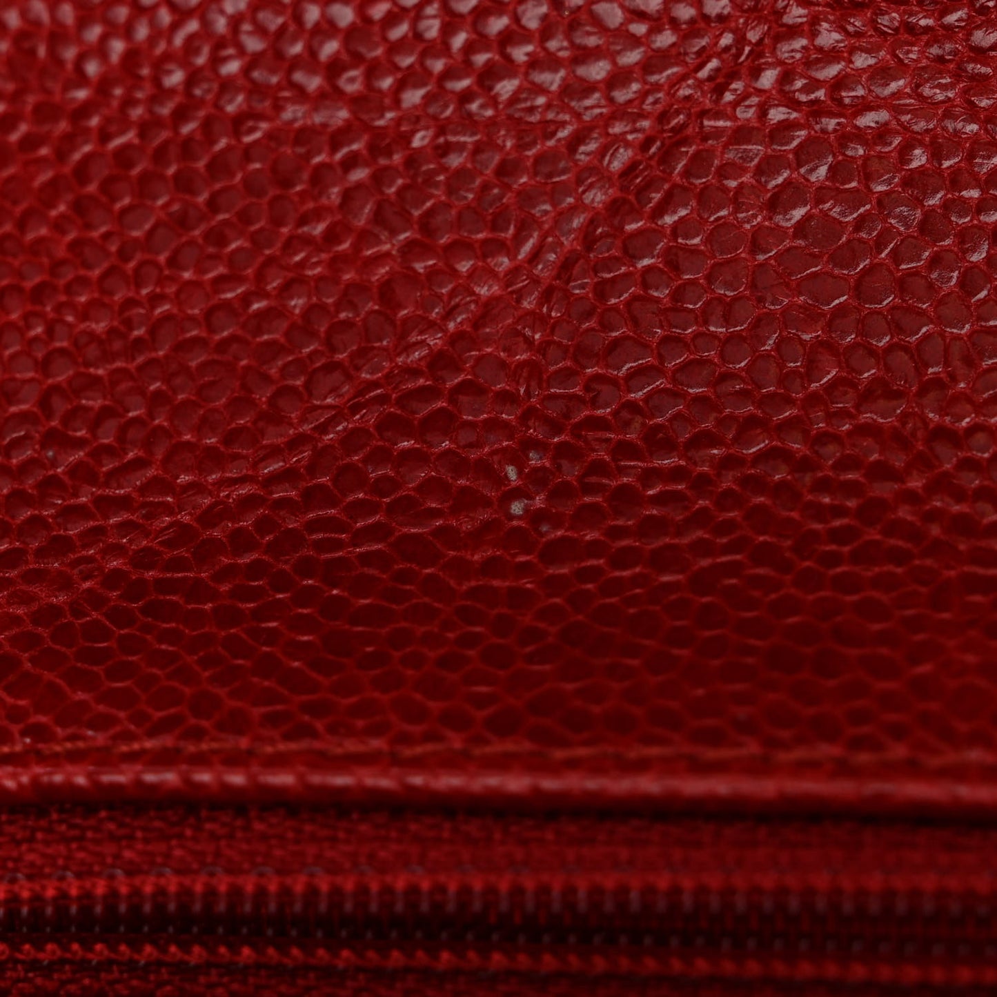 Crumpled Grained Calfskin Small Flap Red