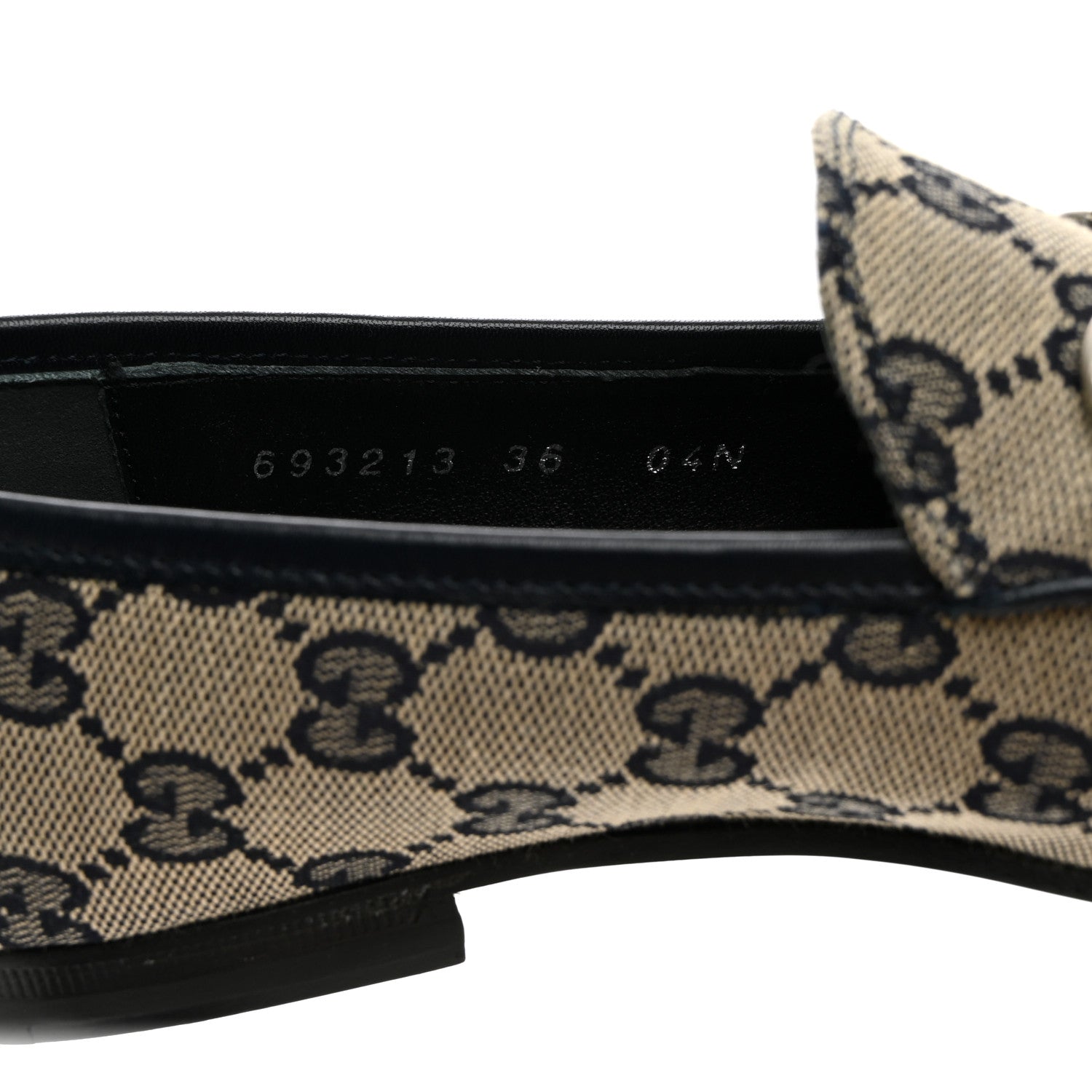 Gucci Monogram Malaga Kid Horsebit Womens Jordaan Loafers 36 Beige Blue 36 Beige Blue 9 of 9