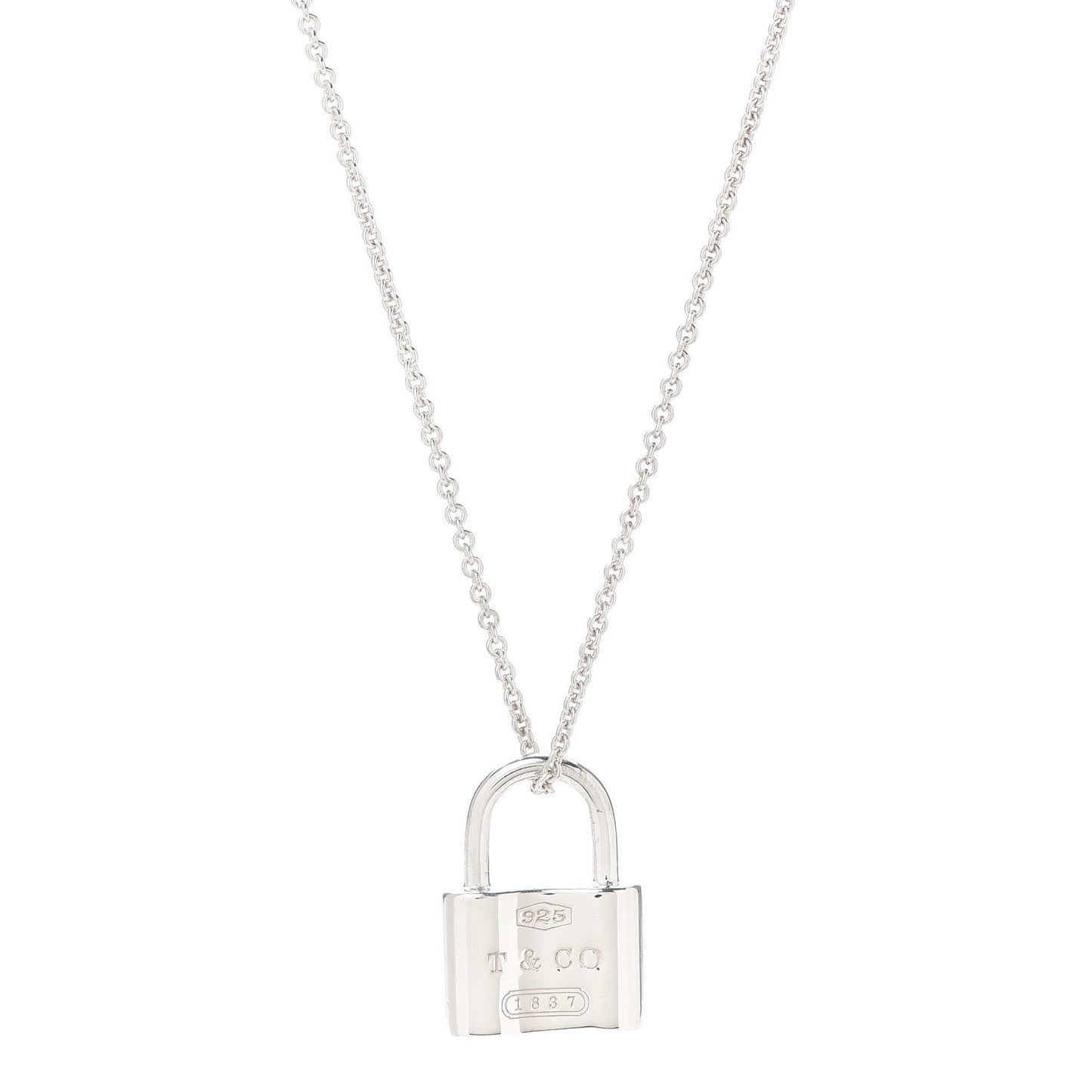 Sterling Silver 1837 Lock Charm Pendant Necklace