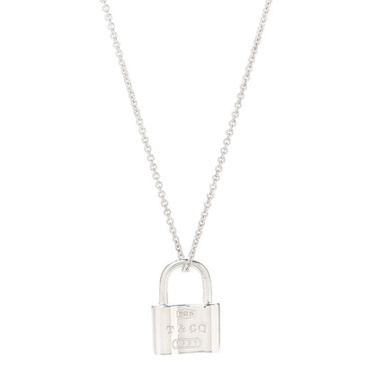 Tiffany Sterling Silver 1837 Lock Charm Pendant Necklace 1 of 5