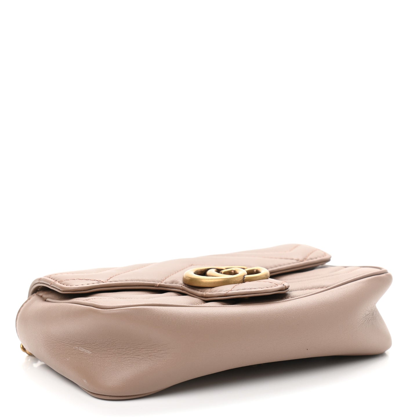 Calfskin Matelasse Super Mini GG Marmont Shoulder Bag Porcelain Rose
