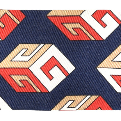 Gucci Silk Twill Cubis Neck Bow Scarf Blue 4 of 4