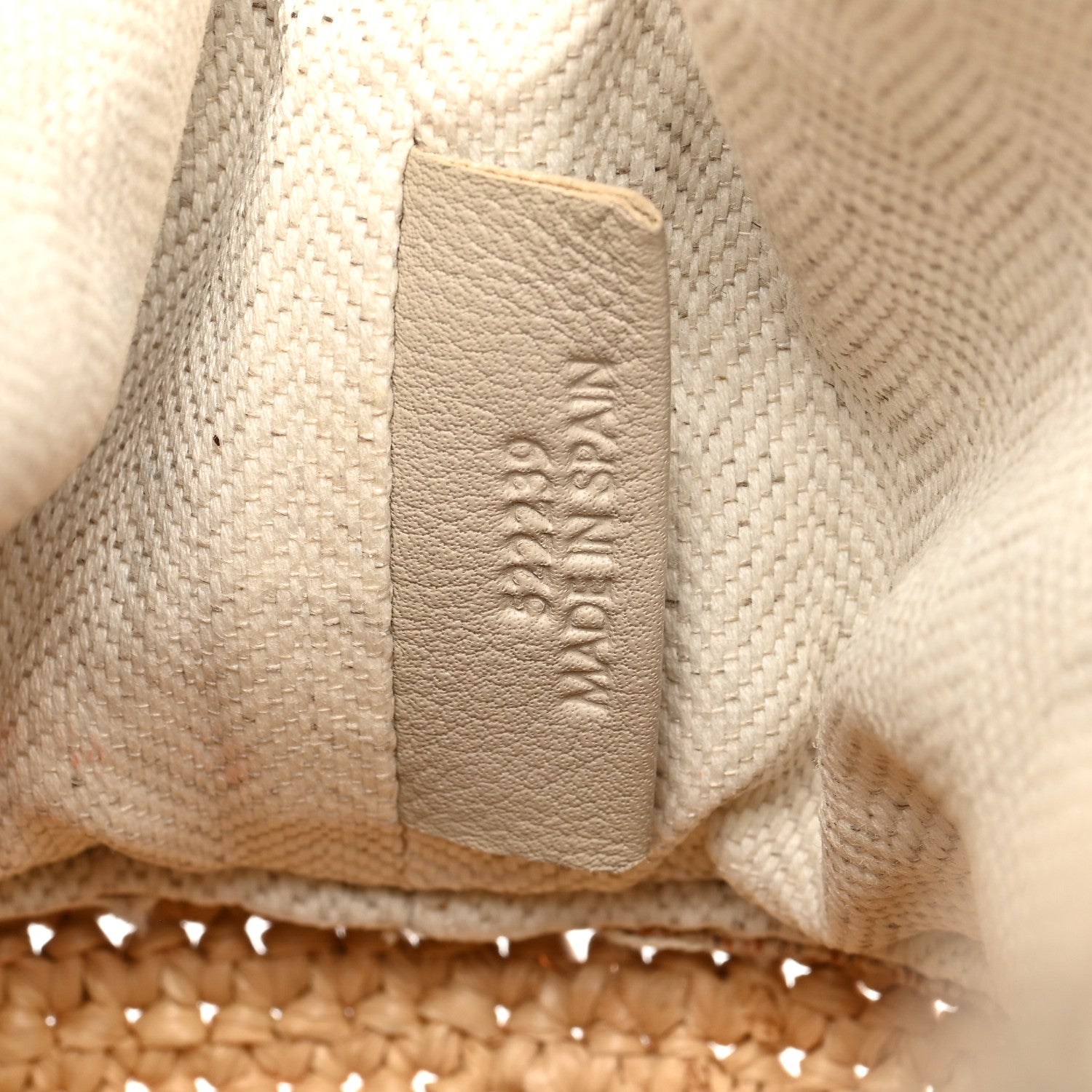 Loewe Calfskin Raffia Anagram Paulas Ibiza Pochette Bag Natural Tan 7 of 10