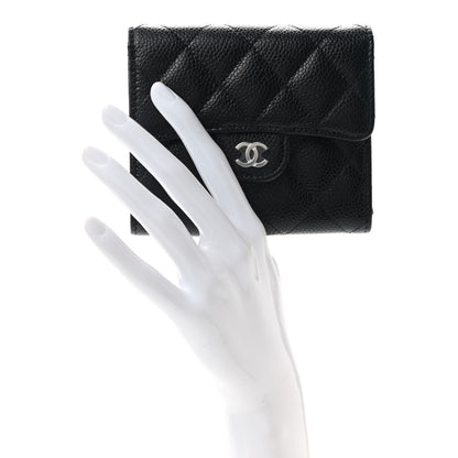 Chanel Caviar Quilted Compact Flap Wallet Black 2 of 8