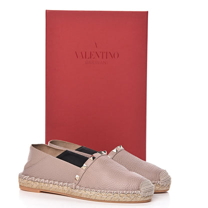 Valentino Garavani Pebbled Calfskin Rockstud Espadrilles 35 Poudre 8 of 8