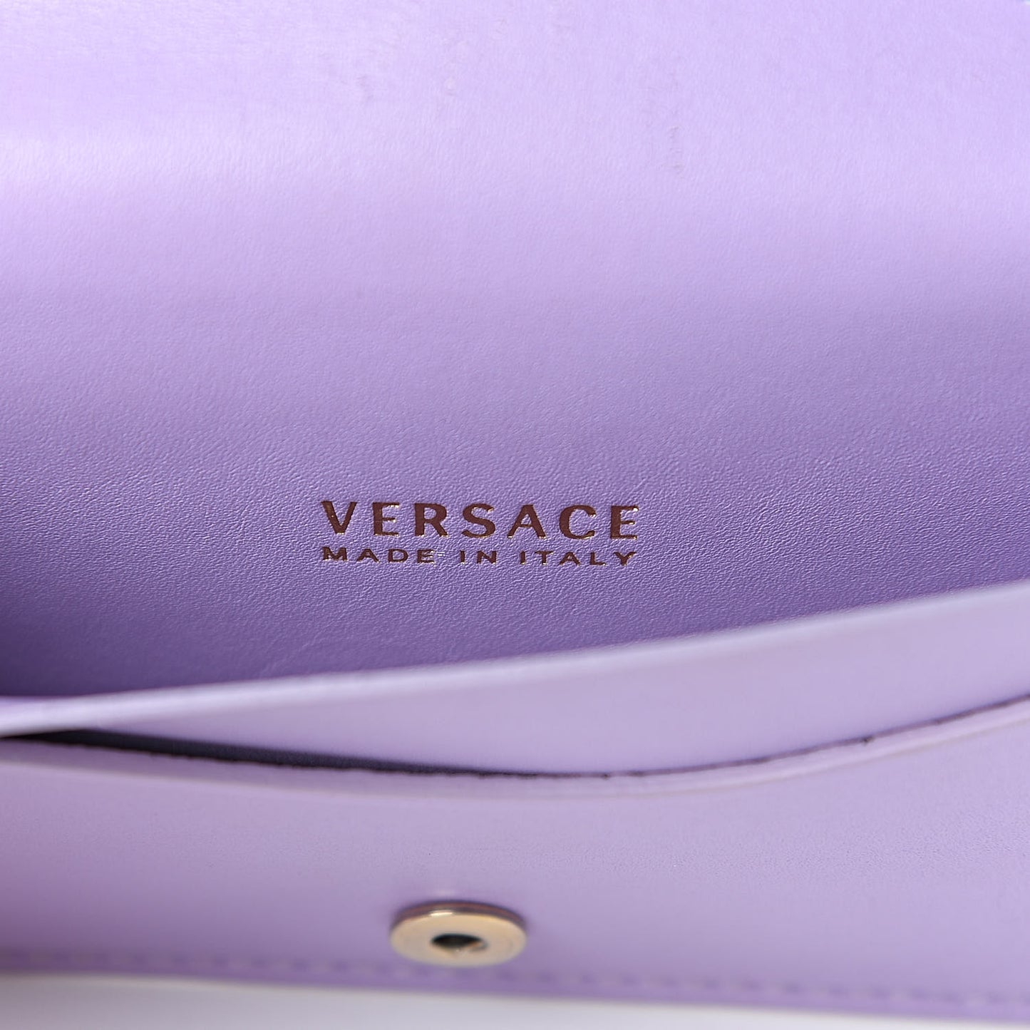 Calfskin Flower Barocco Coin Pouch Violet