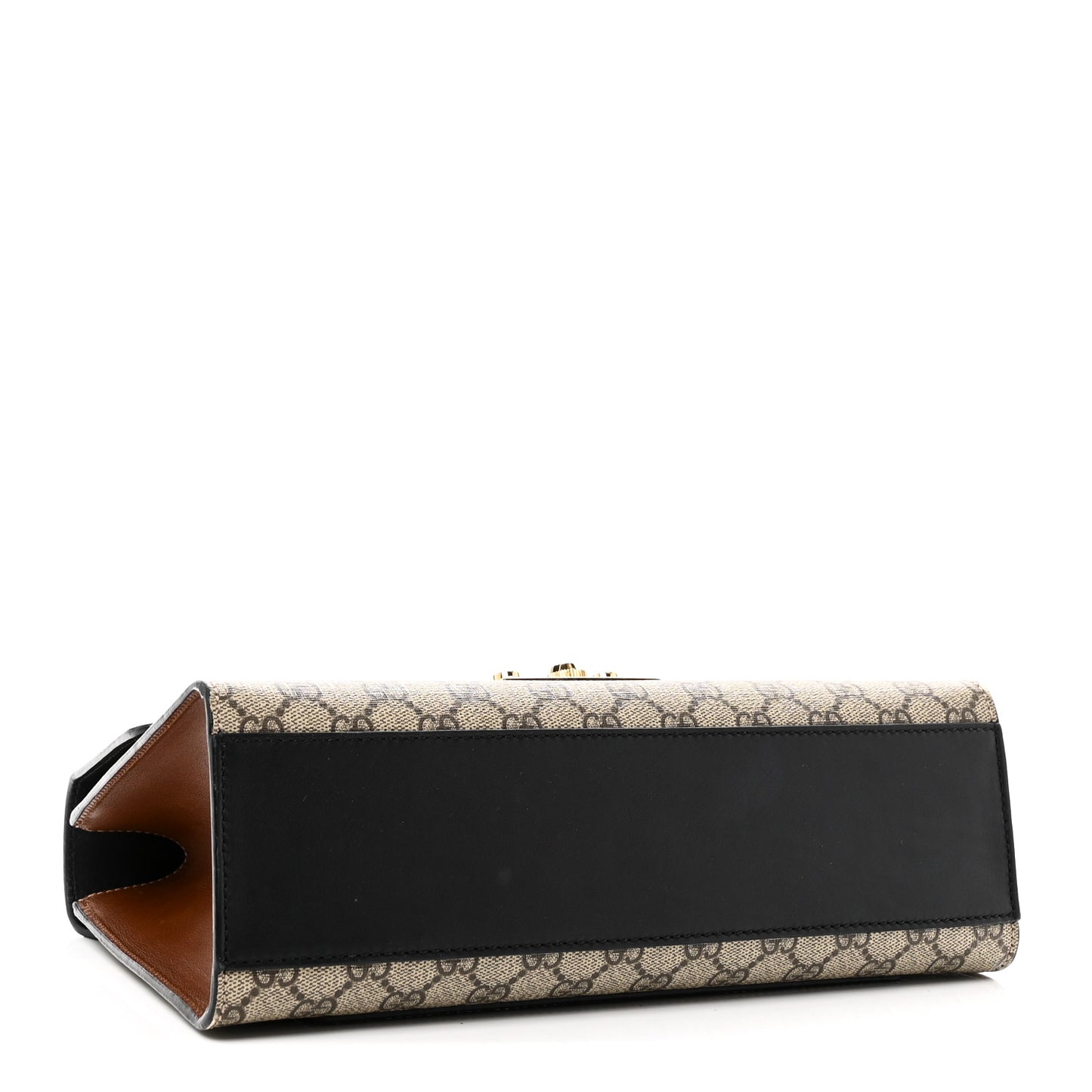 GG Supreme Monogram Calfskin Medium Padlock Shoulder Bag Beige Black Cuir