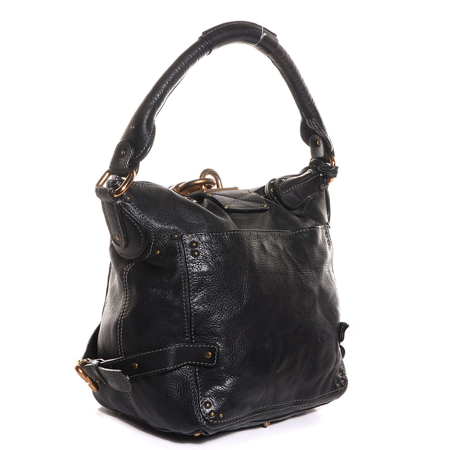 Leather Large Paddington Shoulder Bag Black