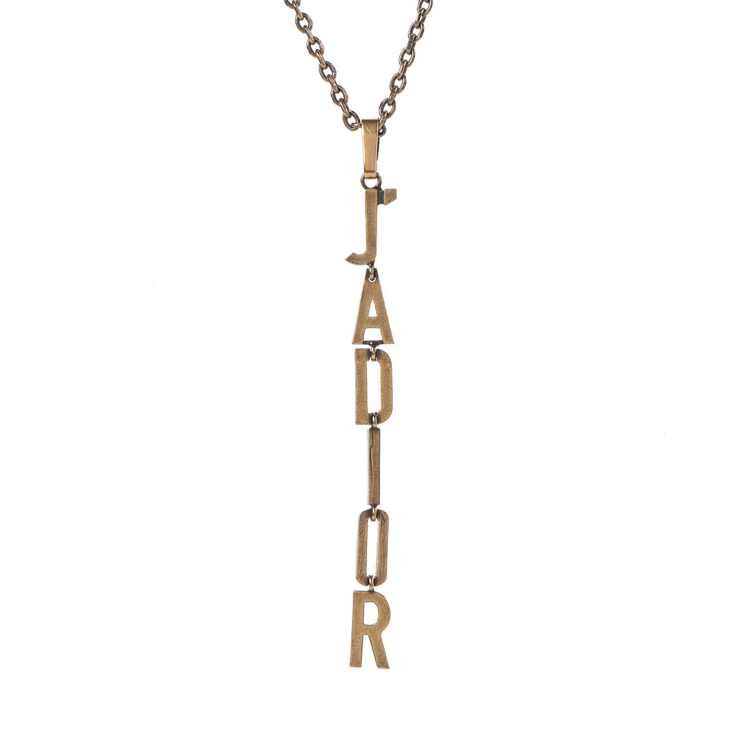 Christian Dior Metal J'Adior Long Necklace Aged Gold 4 of 6