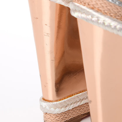 Christian Louboutin Specchio Calfskin Tresse Santa Maria 140 Wedges 37.5 Nude 10 of 20