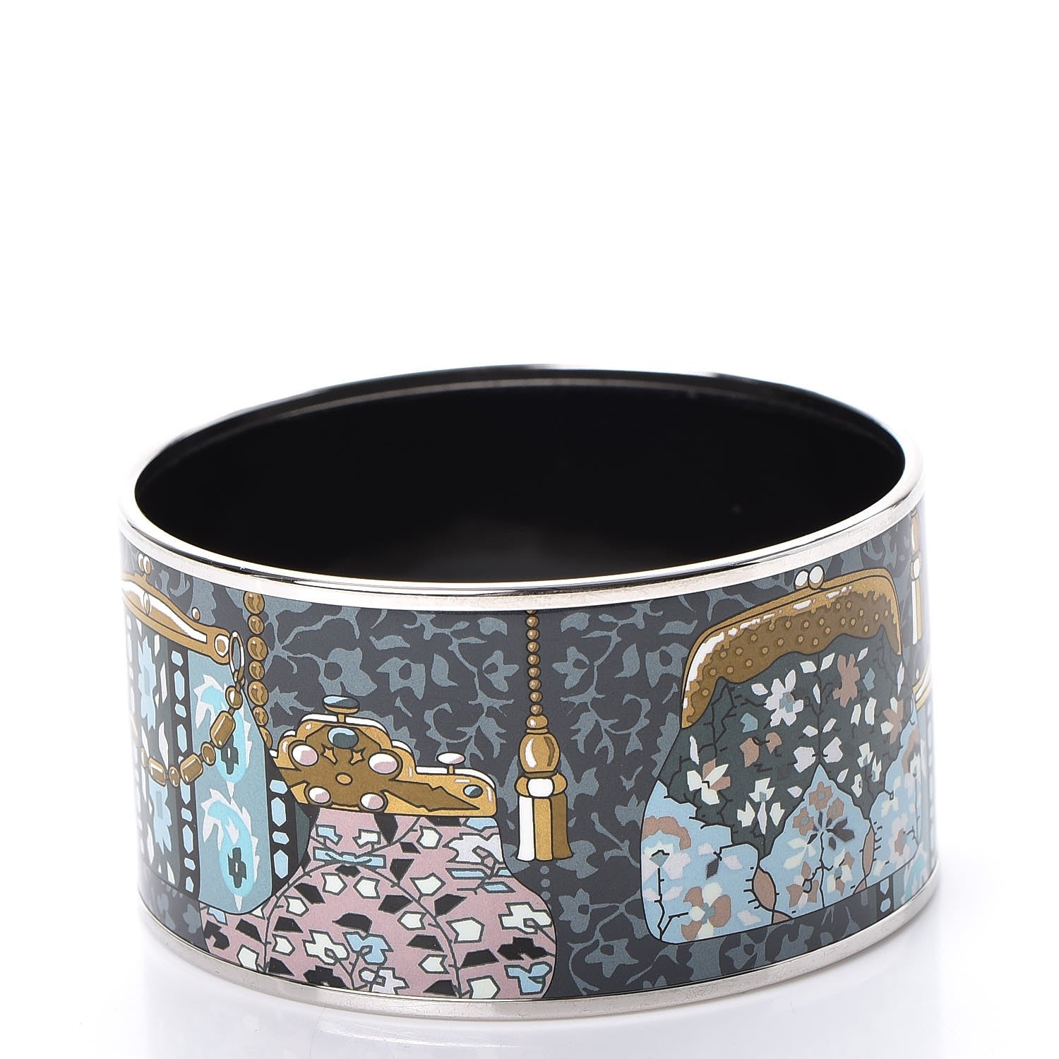 Hermes Enamel Printed Extra Wide Cachemire de Tamara Bracelet 65 3 of 5