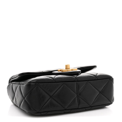 Chanel Lambskin Enamel Quilted Mini Pending CC Square Flap Black 4 of 10