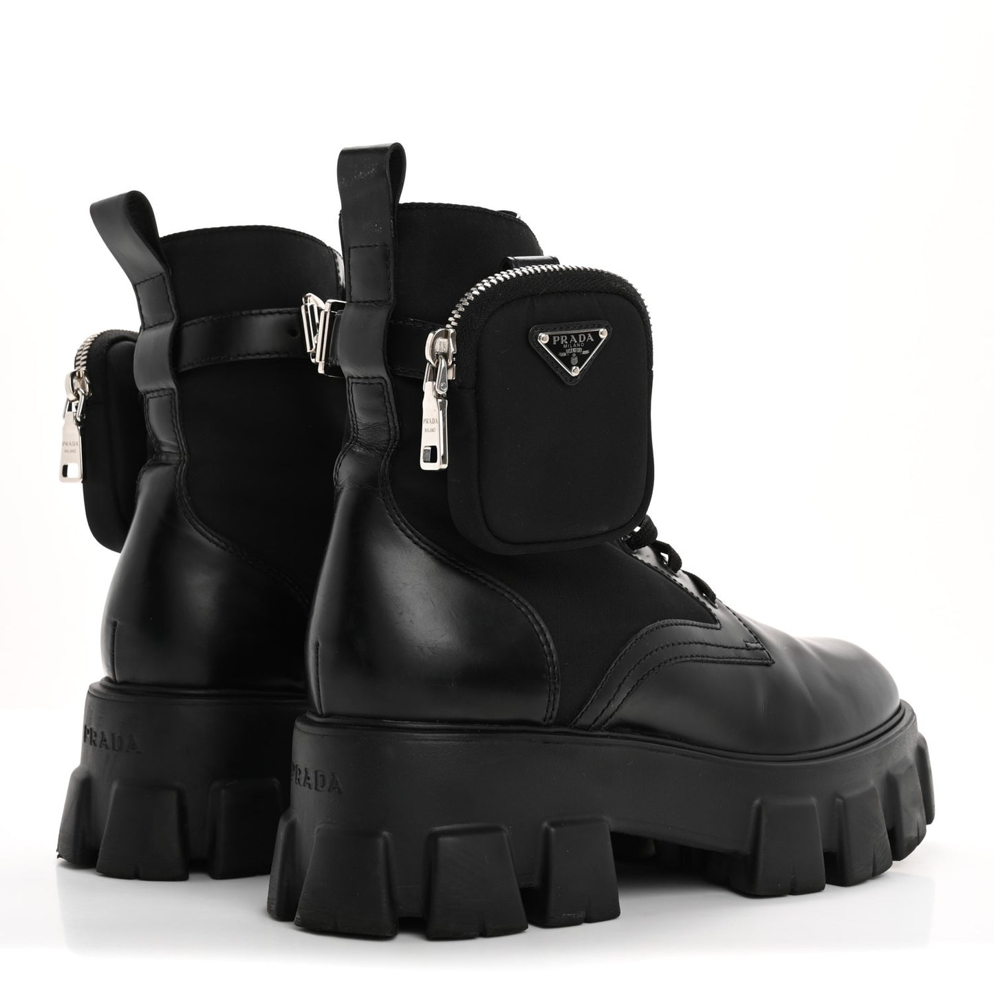 Spazzolato Rois Re-Nylon Metal Triangle Logo Monolith Pouch Pocket 55mm Boots 41 Black