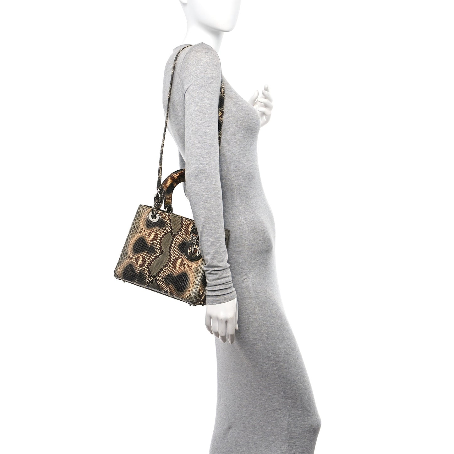 Snakeskin Medium Lady Dior Brown Multicolor