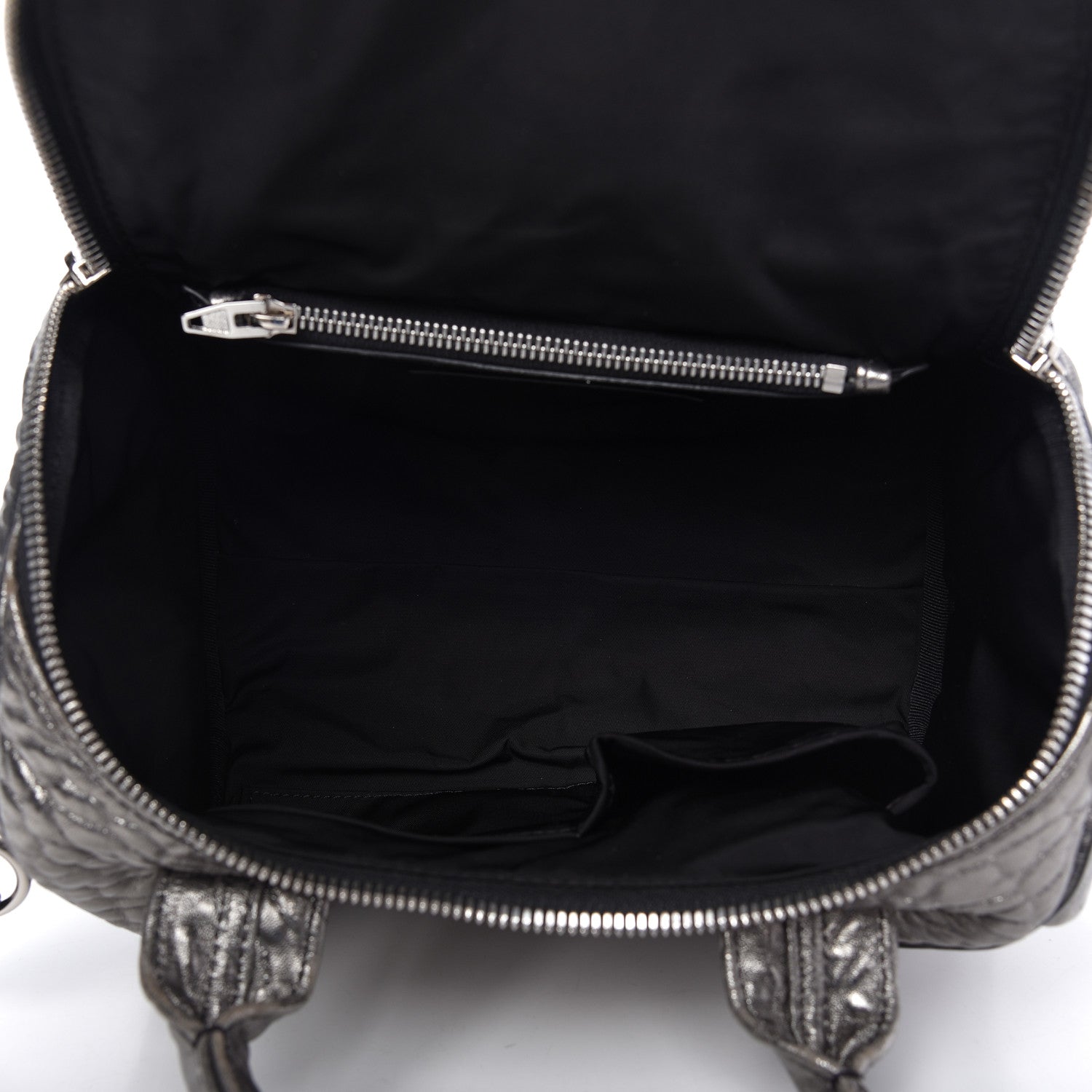 Alexander Wang Metallic Pebbled Lambskin Rockie Carbon Silver Hardware 5 of 10