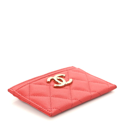 Chanel Caviar Quilted CC Card Holder Orange 4 of 8
