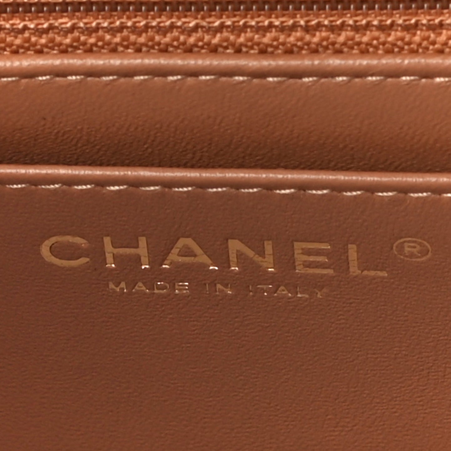 Lambskin Quilted Mini Rectangular Flap Brown
