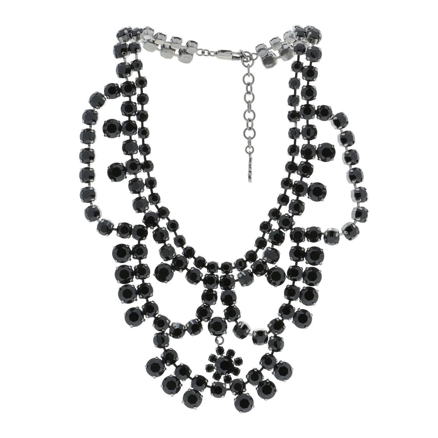 Crystal Necklace Black Silver