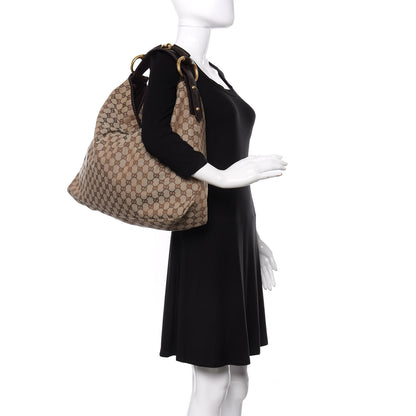 Gucci Monogram Large Horsebit Chain Hobo Dark Brown 2 of 8