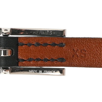 Hermes Chamonix Tadelakt Behapi Double Tour Bracelet XS Black Fawn 5 of 5