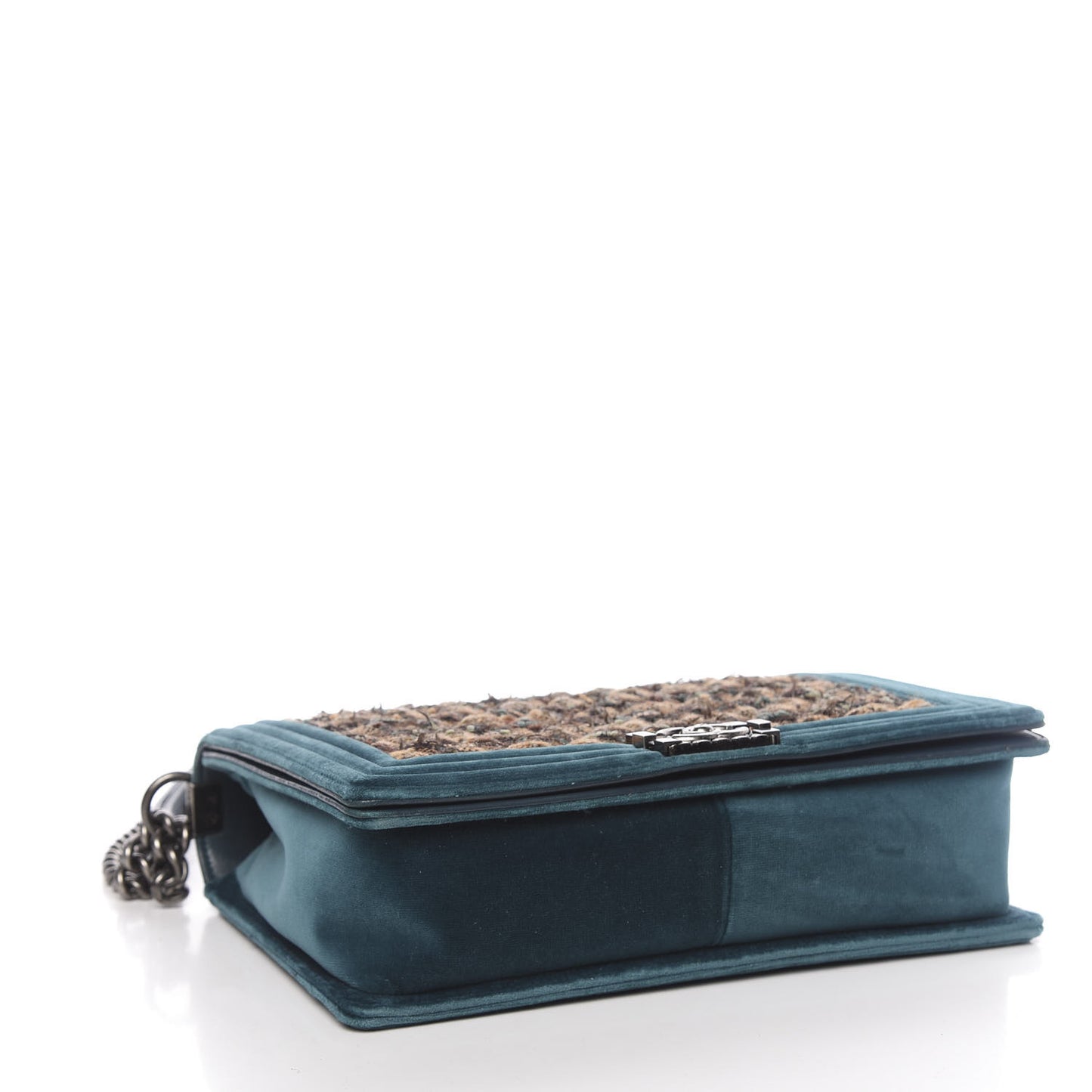 Velvet Tweed Large Boy Flap Green