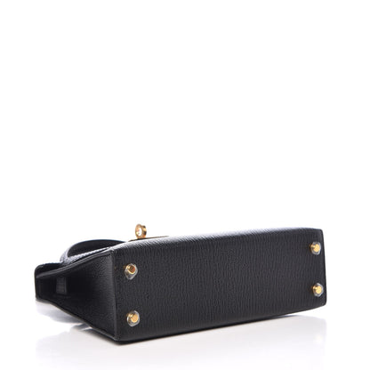 Hermes Chevre Mysore Mini Kelly Sellier 20 Black 4 of 8