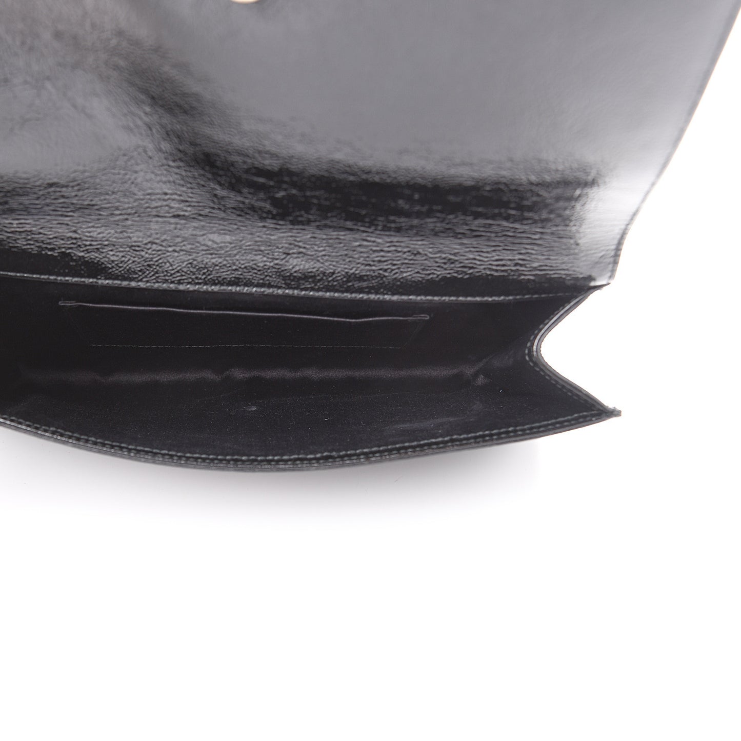 Textured Patent Monogram Large Belle De Jour Clutch Black