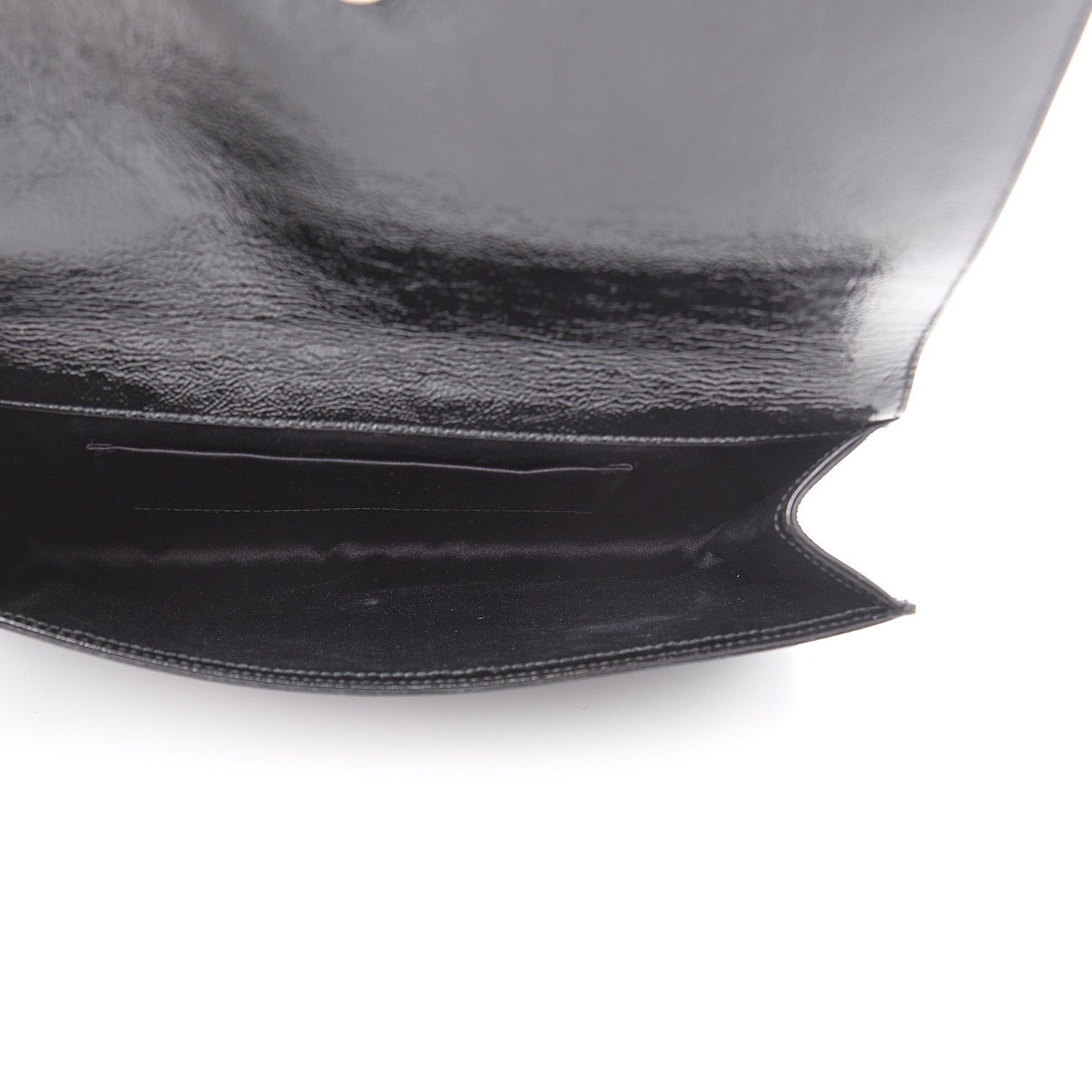 Saint Laurent Textured Patent Monogram Large Belle De Jour Clutch Black 4 of 8