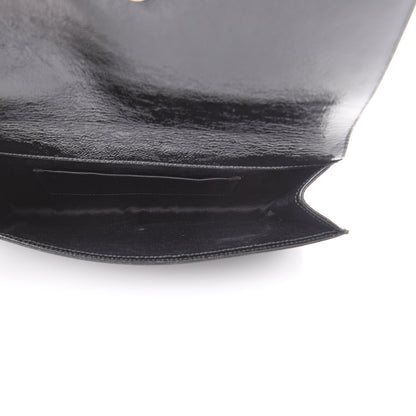 Saint Laurent Textured Patent Monogram Large Belle De Jour Clutch Black 4 of 8