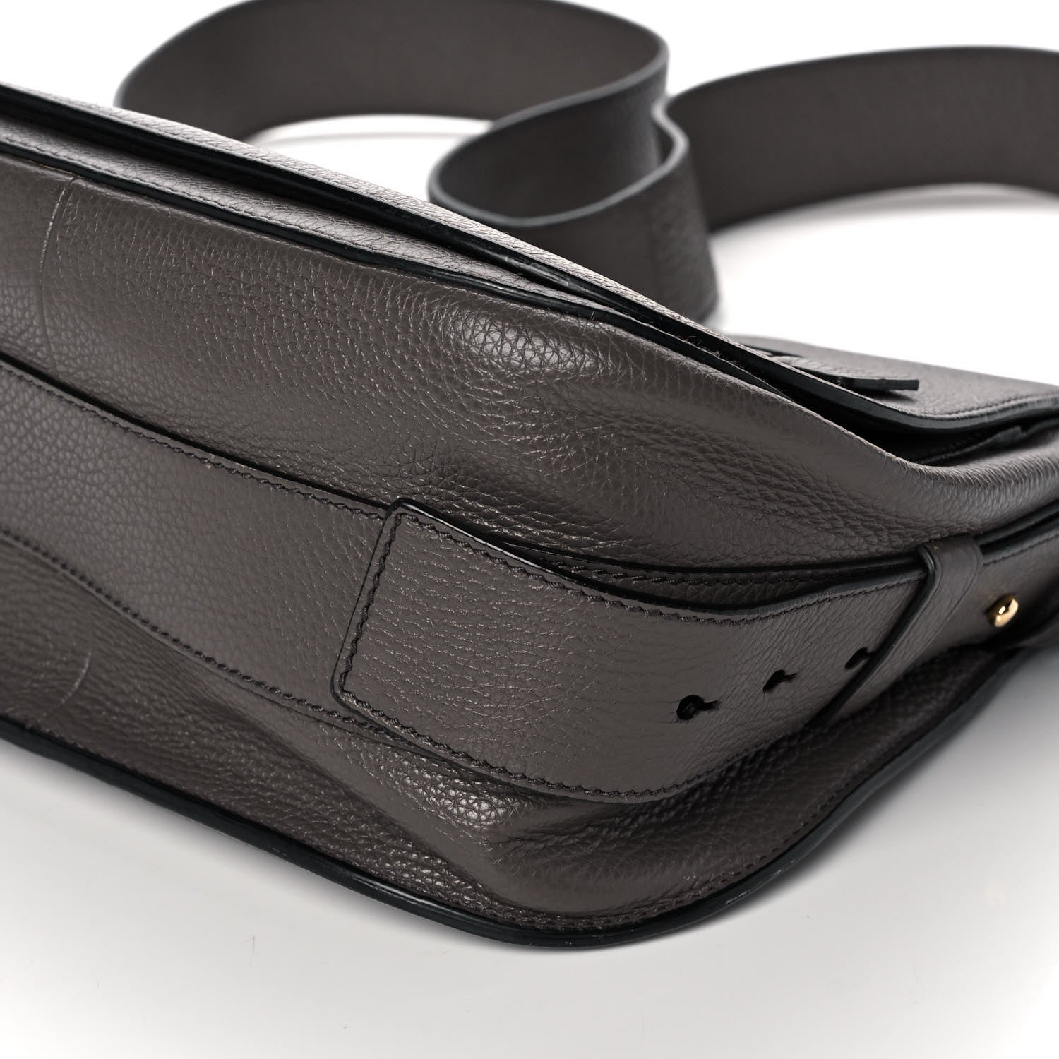 Tom Ford Grained Calfskin Soft Jennifer Saddle Bag Graphite 9 of 13
