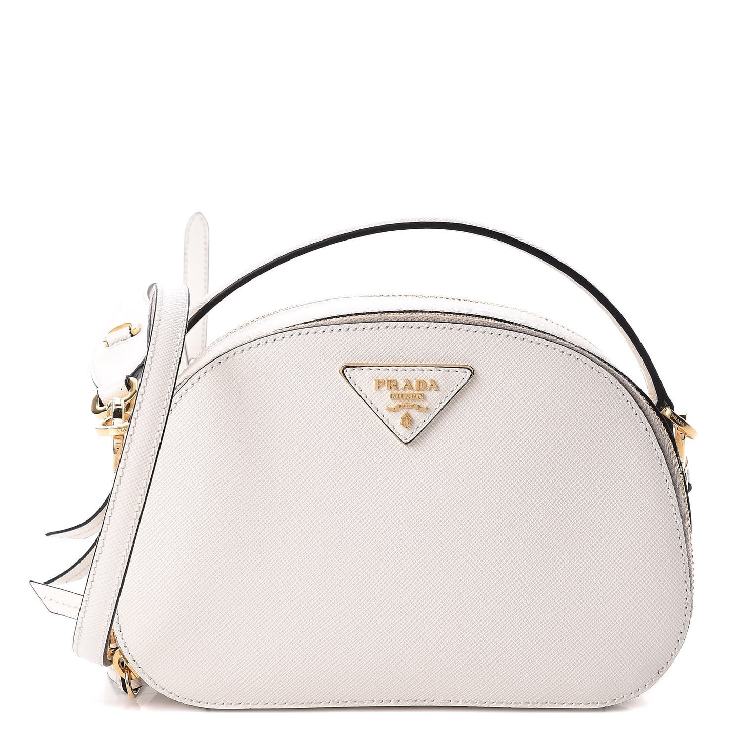 Saffiano Lux Odette Crossbody Bianco