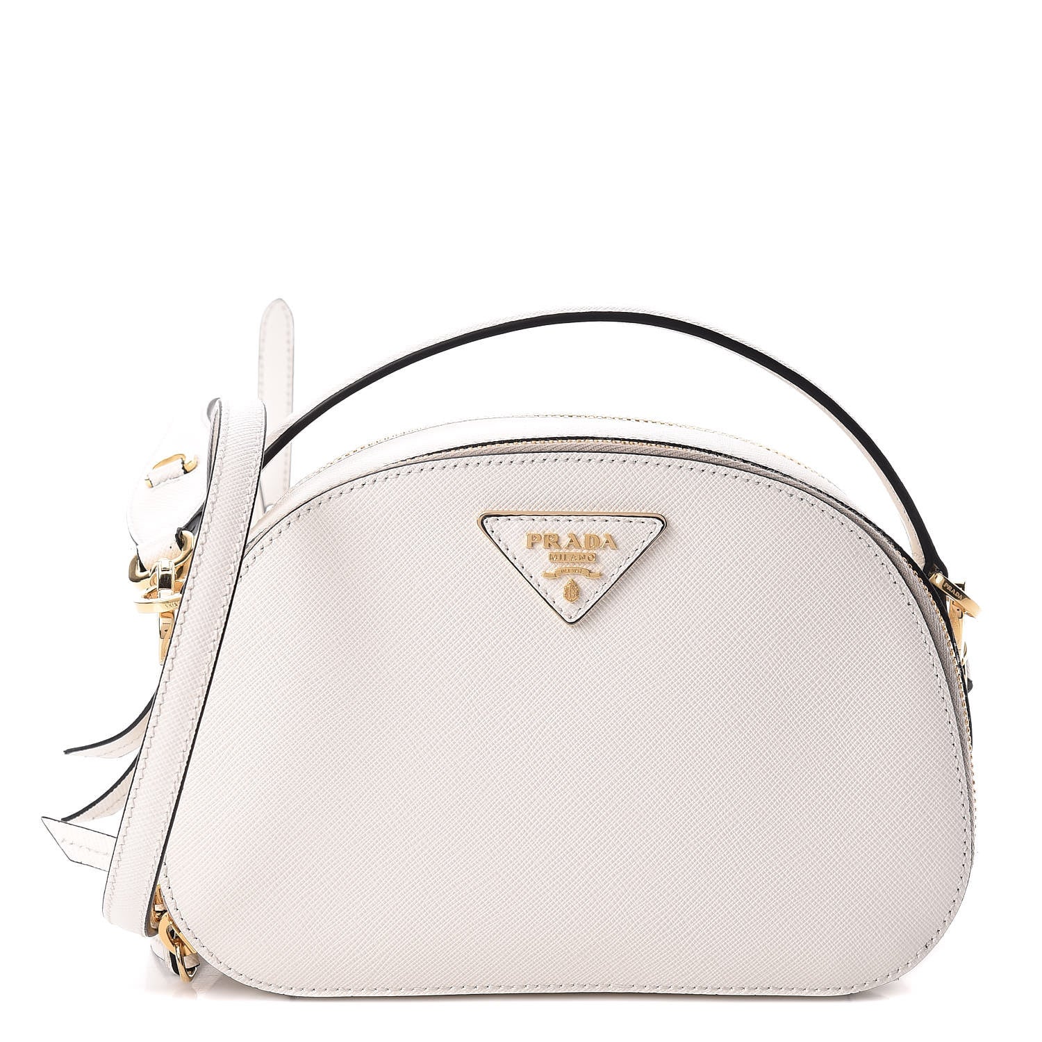 Prada Saffiano Lux Odette Crossbody Bianco 1 of 11