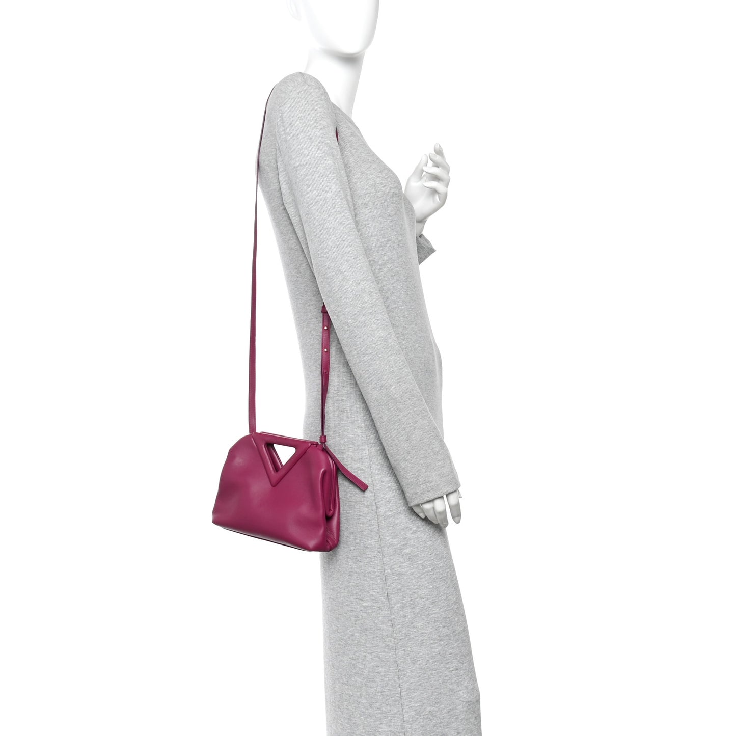 Calfskin Small The Point Triangle Bag Cinnabar