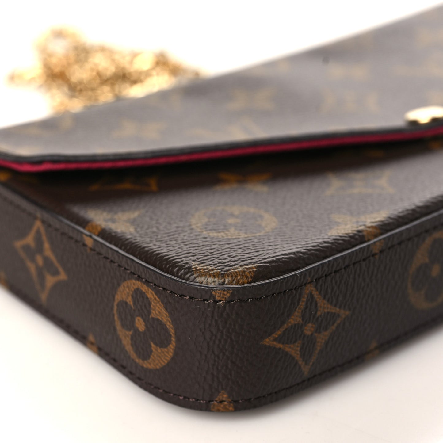 Monogram Pochette Felicie Chain Wallet Fuchsia