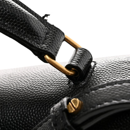 Saint Laurent Grain de Poudre Mini Classic Monogram Cassandra Top Handle Black 11 of 13